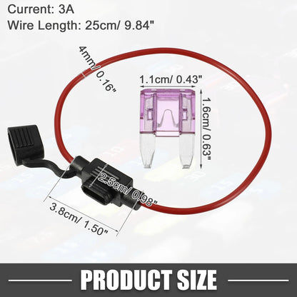 3A Mini Blade Style Fuse Holder 16 AWG for Car
