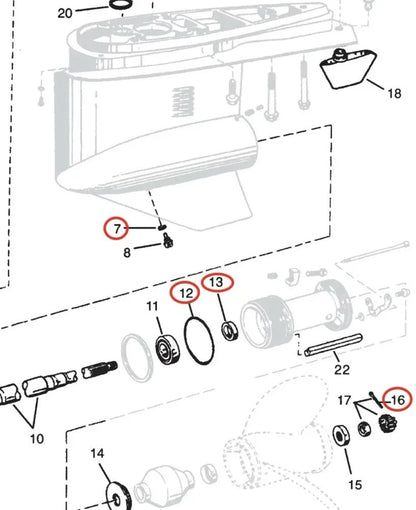 Volvo Lower Unit Seal Kit 3852865 Propeller Shaft O-Ring Oil Seal