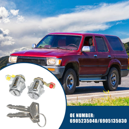 Set Car Door Lock Cylinder W/ Keys for Toyota 4Runner Pickup (1996-2002)