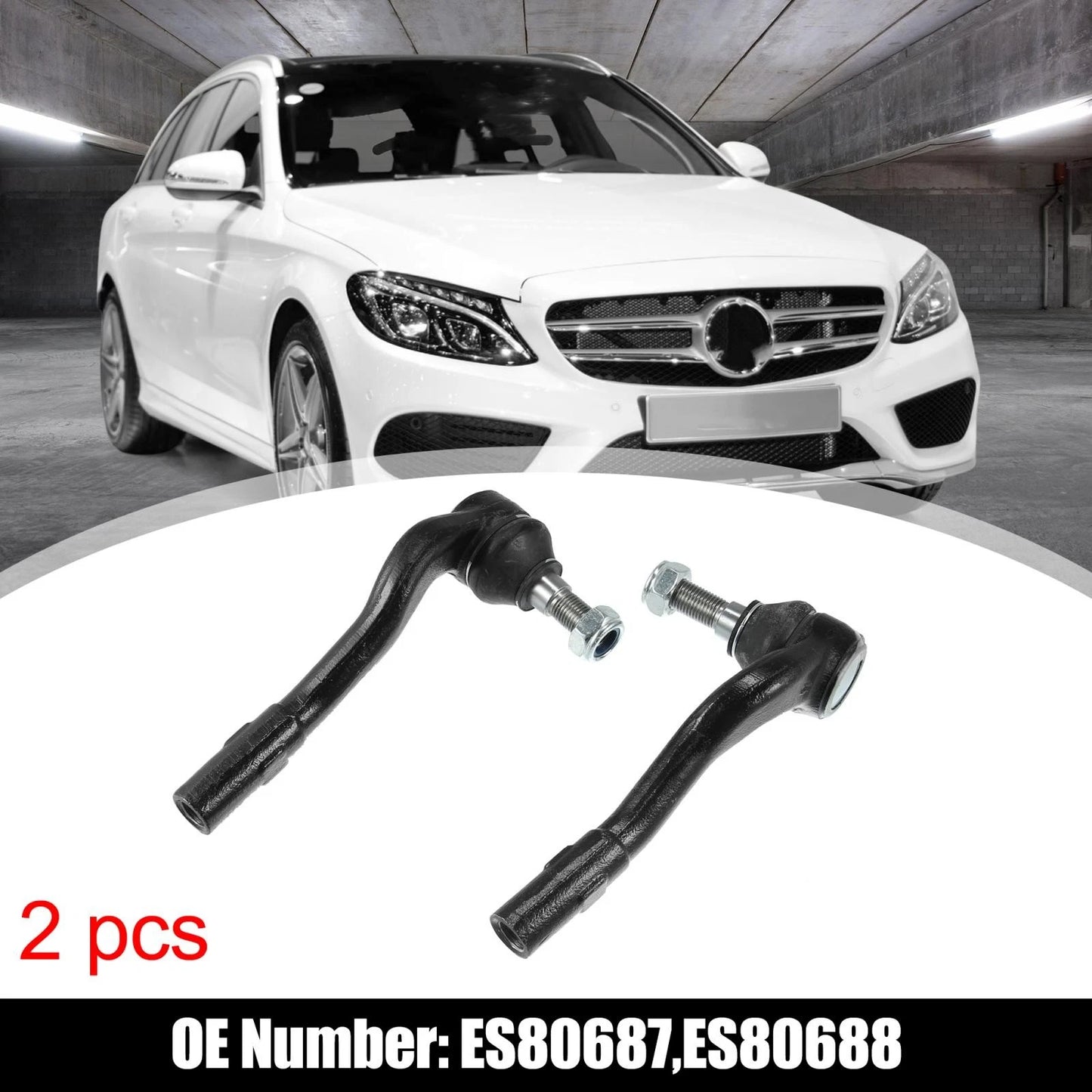 2 x Front Outer Tie Rod Ends for Mercedes-Benz C230 C240 C280 (2000-2007)