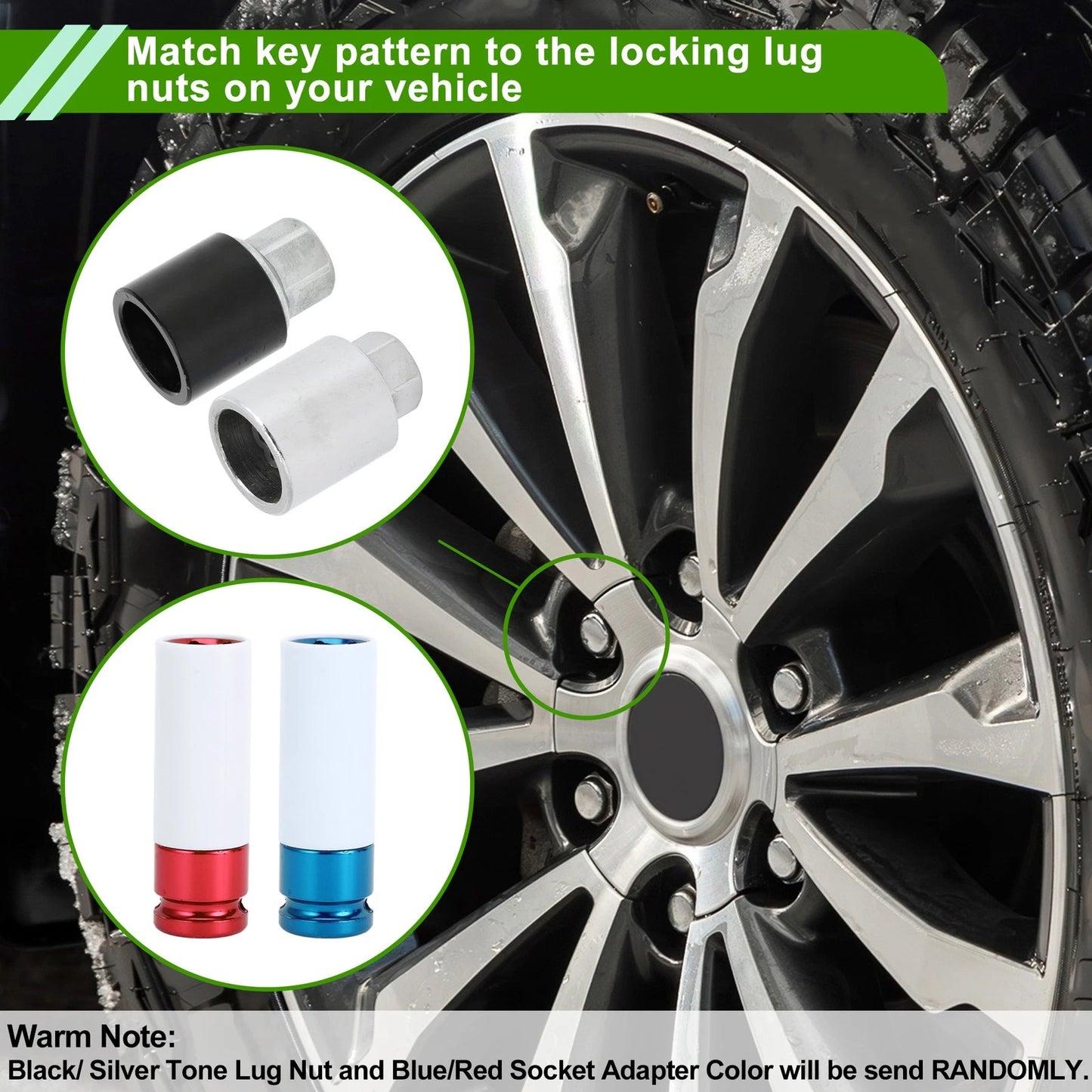 Set Wheel Lock Lug Nut Anti-theft Screw Removal Key Socket Type E for Toyota