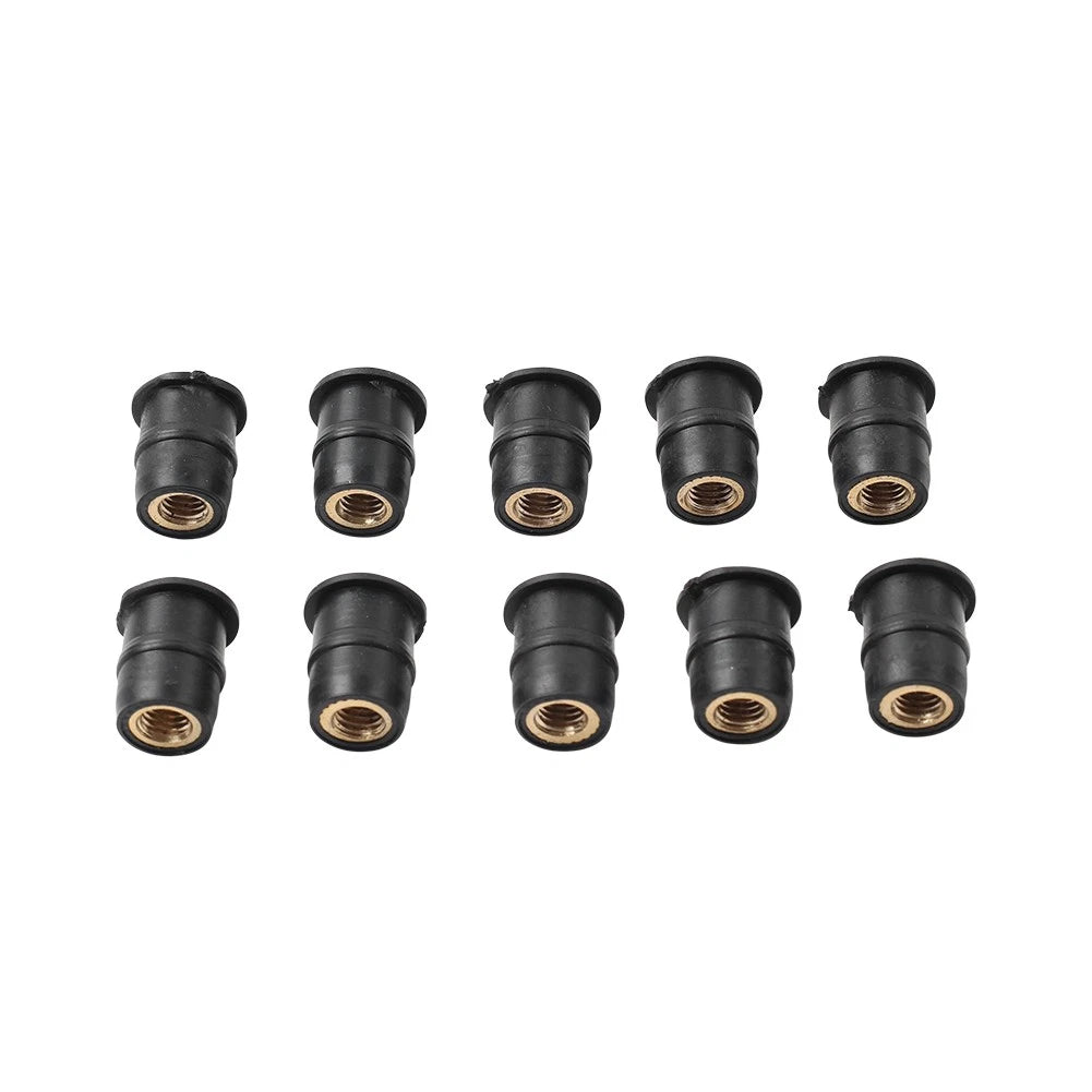 10x M5 Motorcycle Windshield Rubber Nuts Vibration Dampers for Fairing