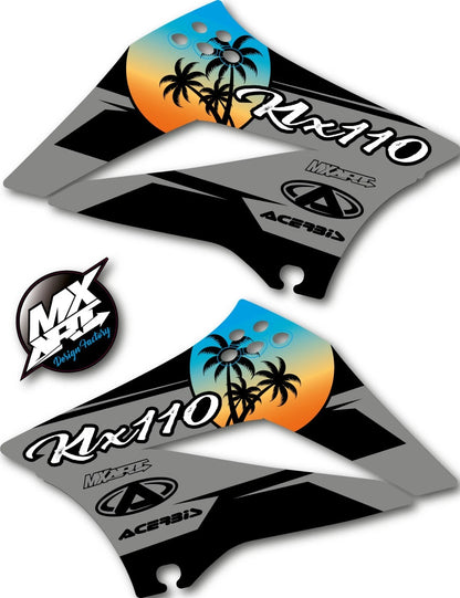 Radiator Decals for Kawasaki KLX 110 (2010-2023) - Stickers & Graphics