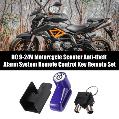 Anti-Theft Steel Wire Lock Disc Brake Wheel Lock Blue for Motorcycle