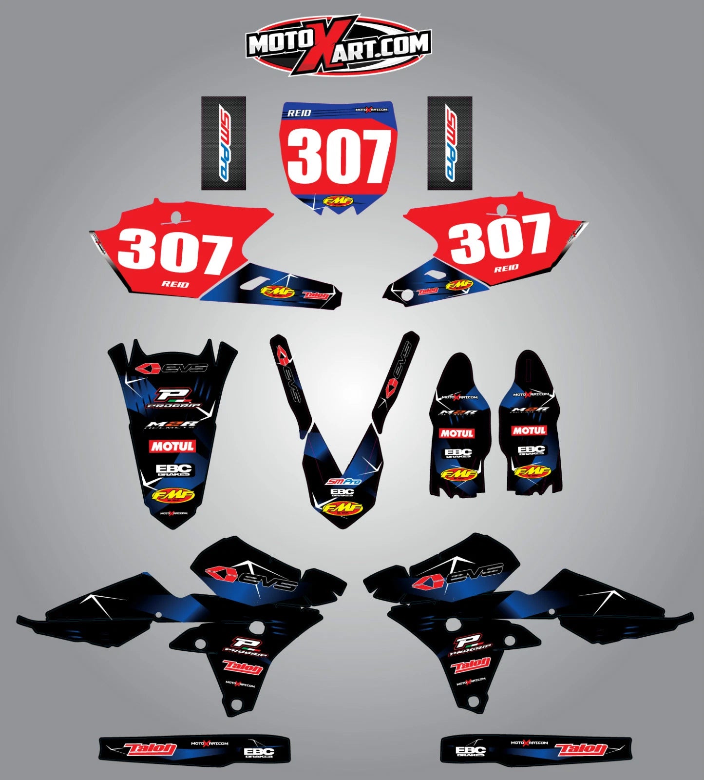 Custom Graphic Kit - BARBED - Yamaha YZF 450 Stickers/Decals (2014-2015)