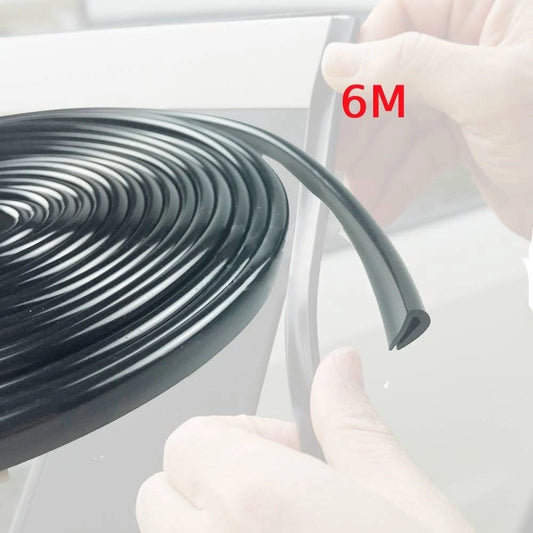 1pc 6M U-Shape Auto Door Moulding Rubber Strip Trim Guard Edge Protector Cover for Car