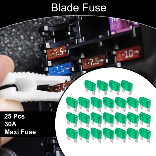 Maxi Fuse / 30A / Blade Fuse (25 Pcs) for Car Boat Truck RV Motorcycle