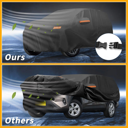 Waterproof All Weather Car Cover for Toyota RAV4 (2019-2023) - Black 190T-PU