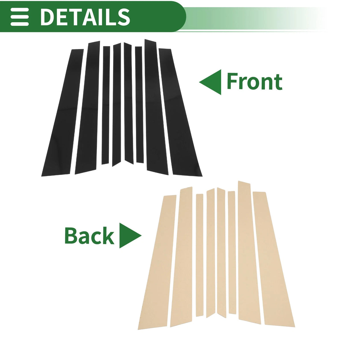 8 Pcs Black Door Pillar Window Trim for BMW X5 (2007-2013)
