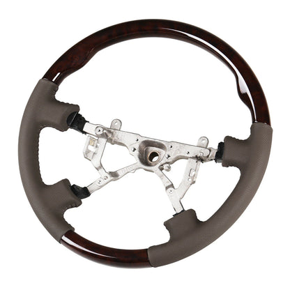 Steering Wheel Dark Wood Grain Leather Grip for Lexus LX470, Land Cruiser (1998-2007)