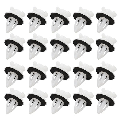 Car Clips / 20 Pcs / White Plastic Retainer With Washers
