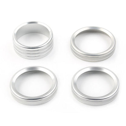 4 x Silver Air Conditioner Switch Knob Ring Covers for Jeep Wrangler (2018-2020)