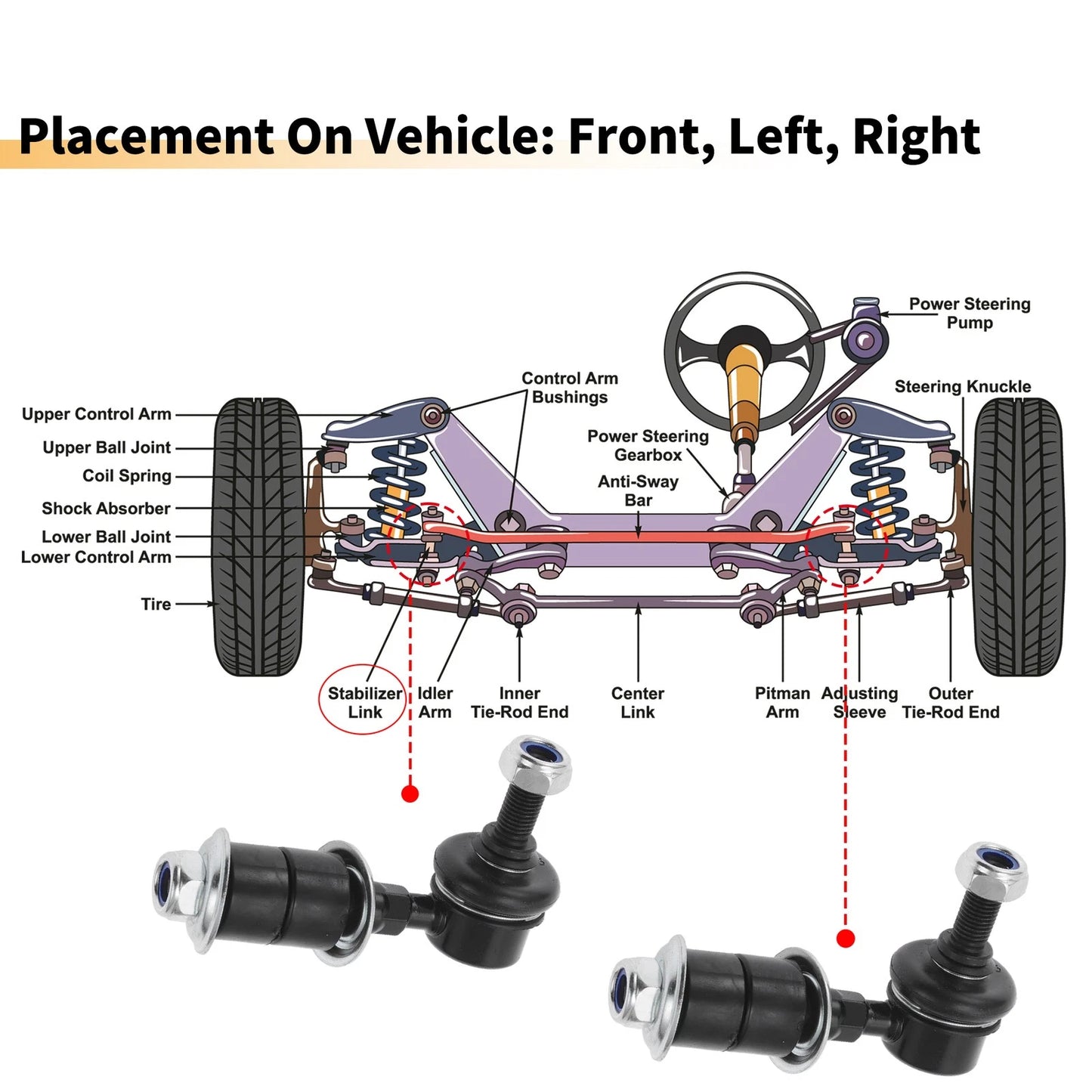 Front Stabiliser Sway Bar Links for Mitsubishi Outlander (2003-2006)