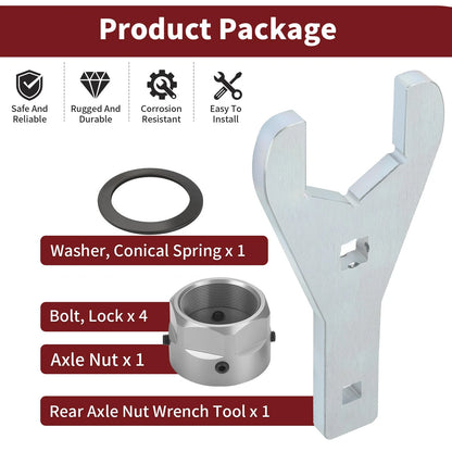 Rear Axle Lock Nut + Wrench Tool for Yamaha YFZ450R/YFZ450X (2009-2024)