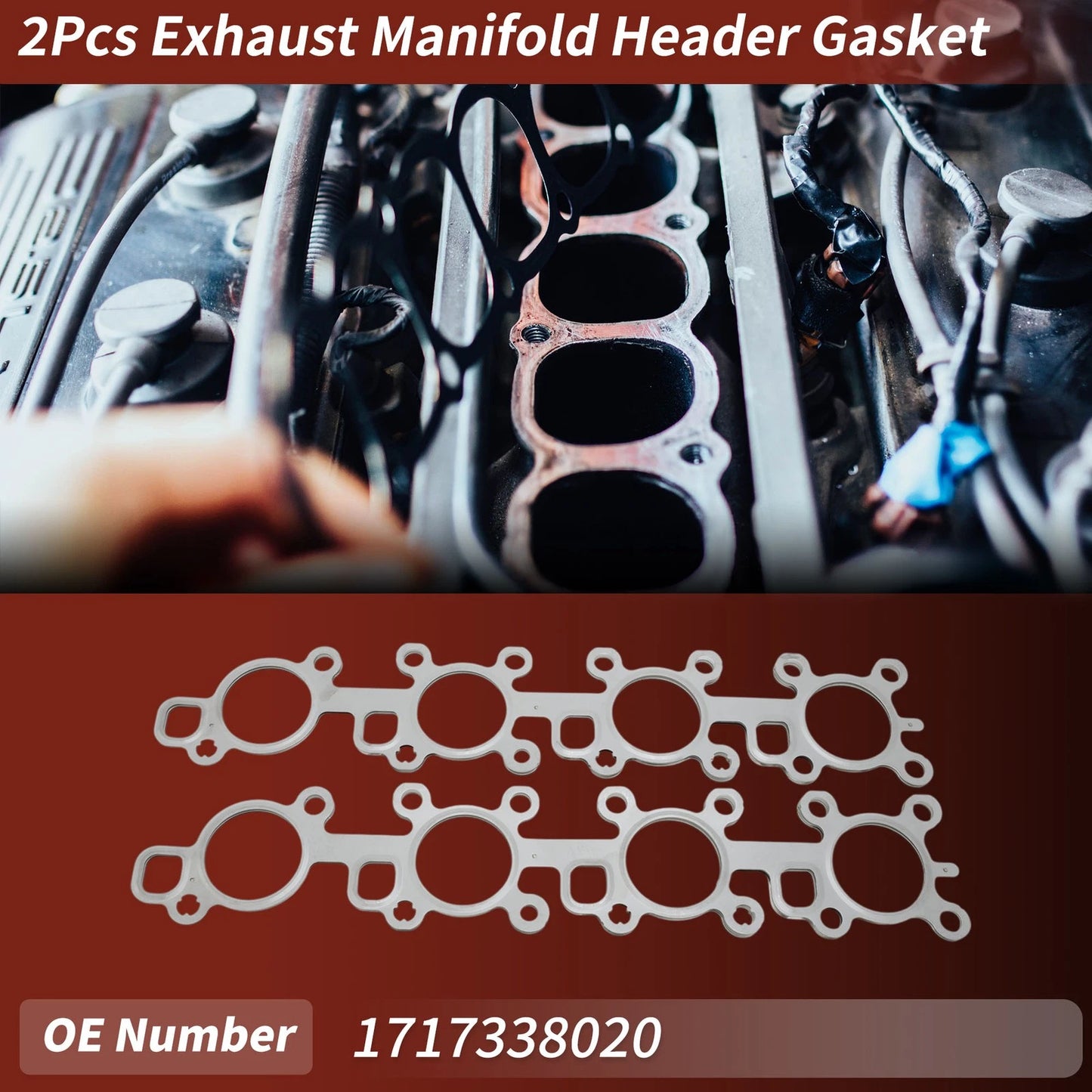 2 x Exhaust Manifold Header Gasket for Toyota Land Cruiser (2008–2021)