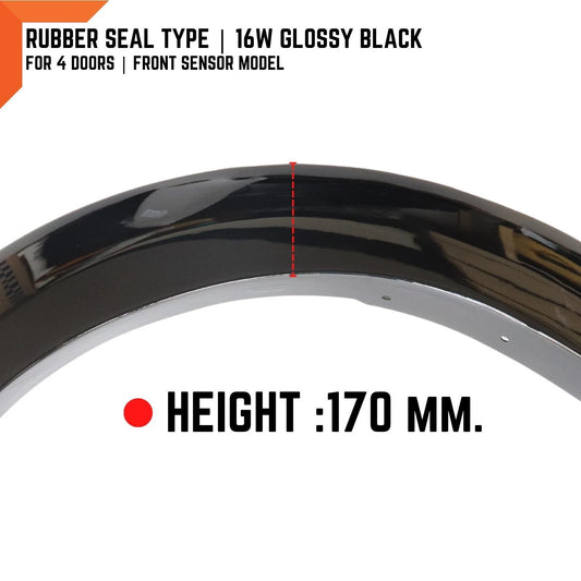 16W Glossy Black Fender Flares for Ford Ranger T6 (2018-2021)