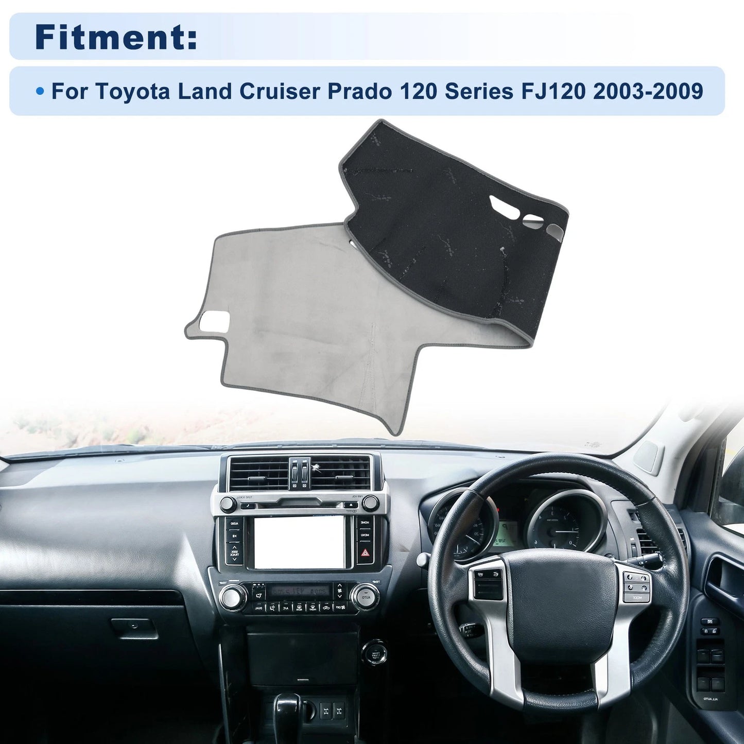 Dash Cover Gray for Toyota Land Cruiser Prado 120 Series FJ120 (2003–2009)