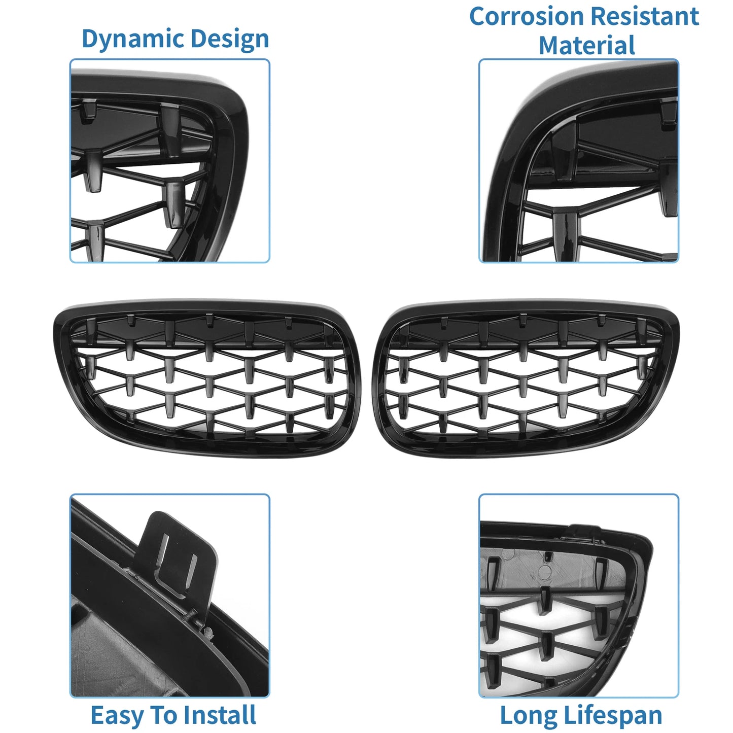 Front Hood Bumper Grille for BMW 328xi M3 335xi 328i 335i (2007-2013)