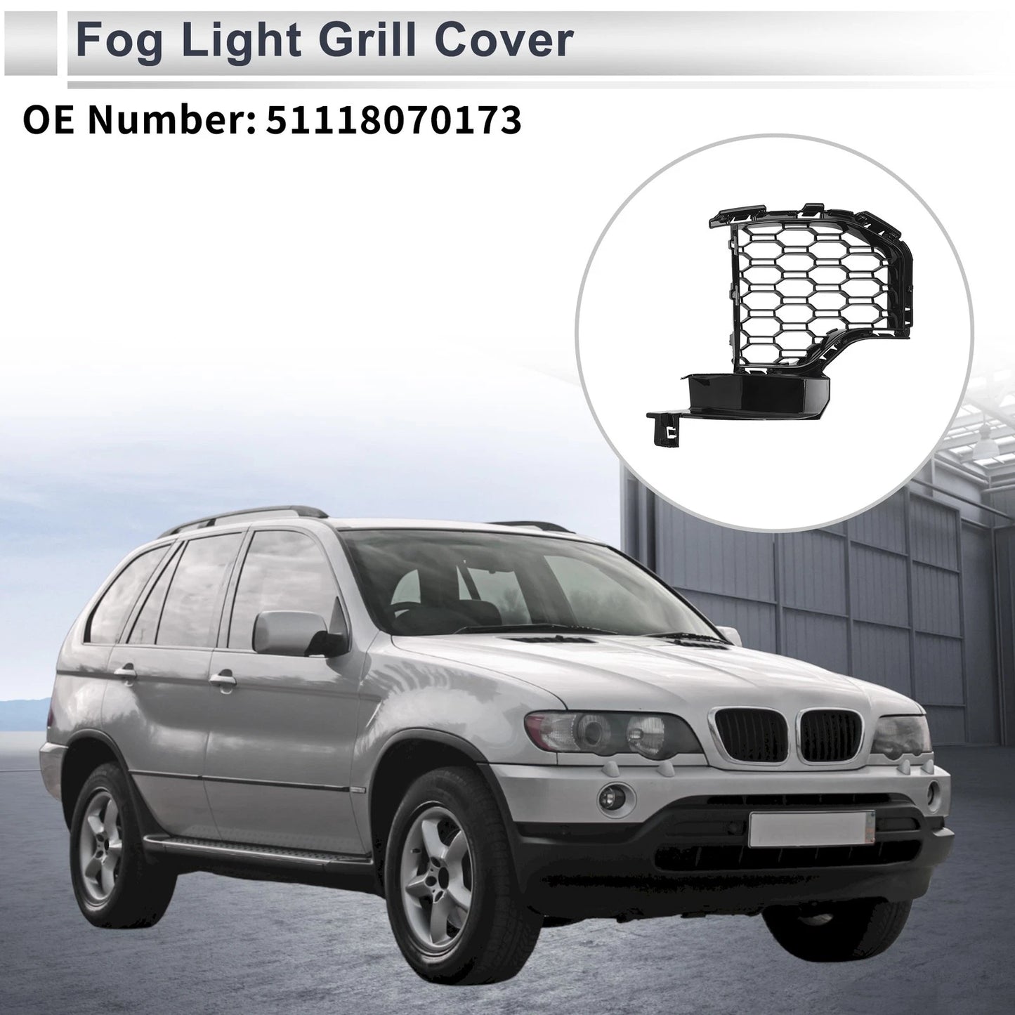 1x Front Left Fog Light Grill for BMW X5 Black (2019-2022)