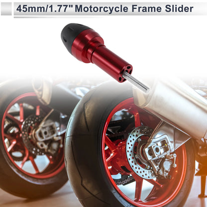 10mm Aluminum Alloy Slider Frame with 2 x Bolts Red for Motorcycle
