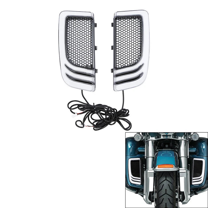 LED Fairing Lower Grills with Turn Signal Lights for Harley Road Glide (2014-2024)