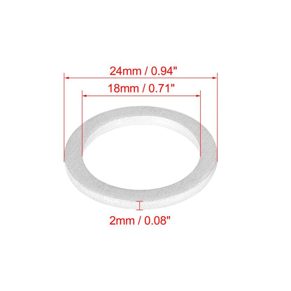 10 x M18 Silver Tone Oil Drain Plug Gaskets for Toyota