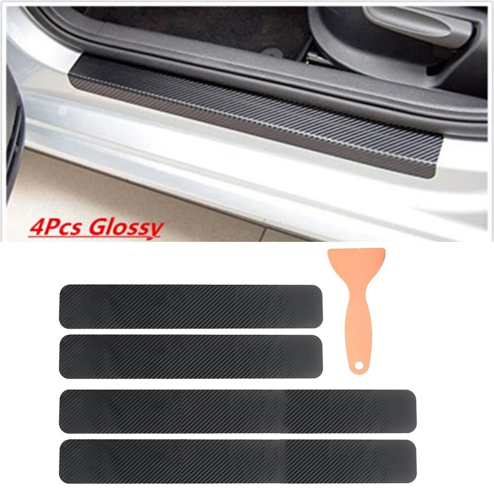 Door Sill Panel Protectors 4pcs Set Stickers for Car Fashion