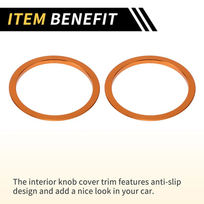 AC Vent Dashboard Decoration Rings for Toyota Tacoma (2016-2021) - 4 Pcs Orange