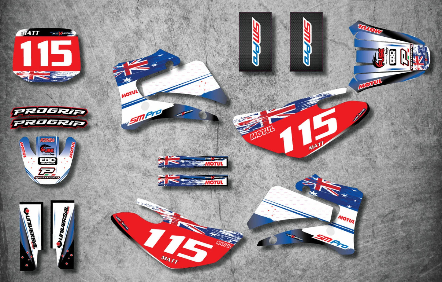 Custom Graphic Kit AUSSIE PRIDE for Yamaha TTR 125 (2000-2007)