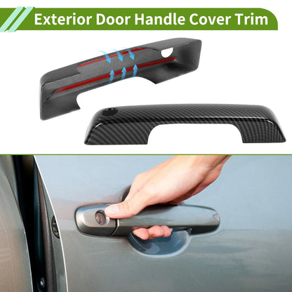 Carbon Fiber Black Exterior Door Handle Cover Trim for Ford Bronco (21-25)