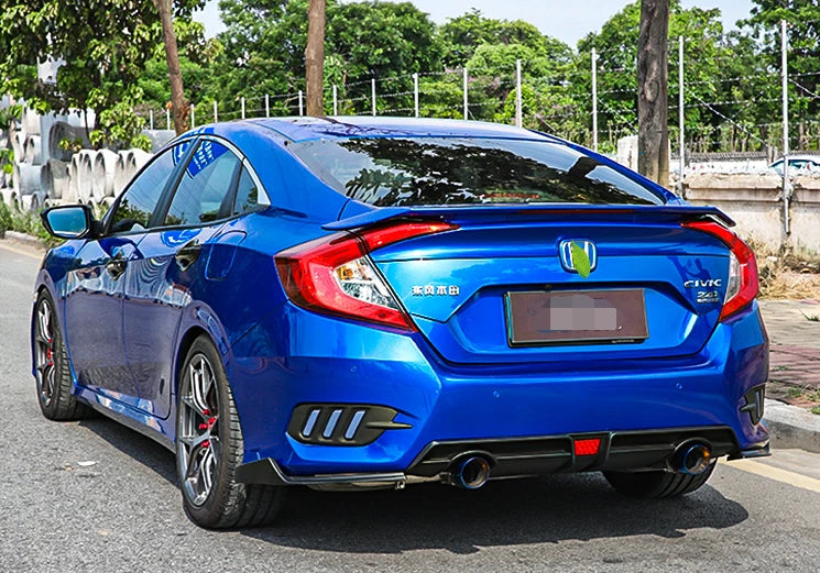 Blue Painted Spoiler Wing for Honda Civic 4DR Sedan RS (2016-2021)