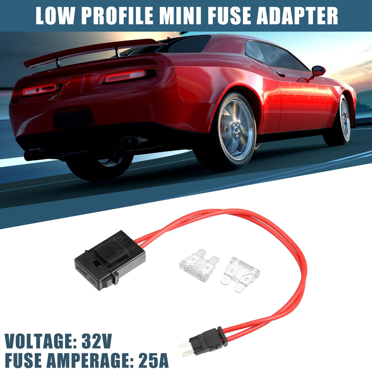 25A Blade Style Fuses Mini Fuse Adapter Tap for Cars