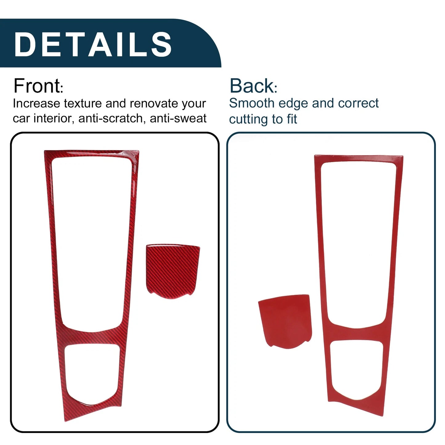 ABS Gear Shift Knob Cover Decal for Porsche Panamera (2010-2016) Red 1 Set
