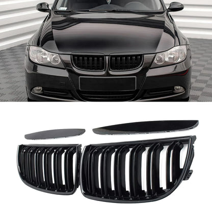 Gloss Black Front Kidney Grille for BMW 3 Series E90 E91 (2006-2008)