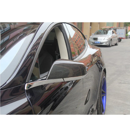 Real Carbon Fiber Rearview Side Mirror Cover Trim fits Tesla Model 3 2017-2021