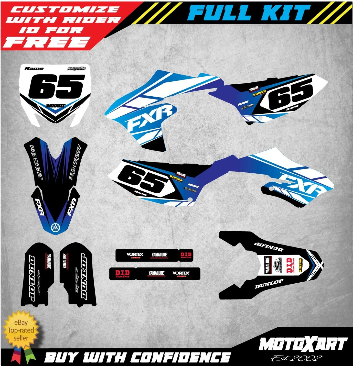 Outlaw Style Full Sticker Kit Decals for Yamaha YZ 65