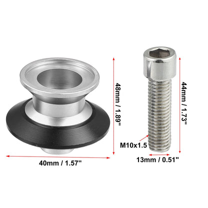 Pair / M10x1.5 / Silver Tone Swing Arm Spools for Kawasaki