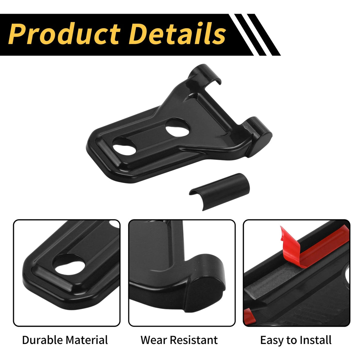 Engine Hood Hinge Cover for Jeep Wrangler JL JLU 2018-2024 (2 x Plastic Black)