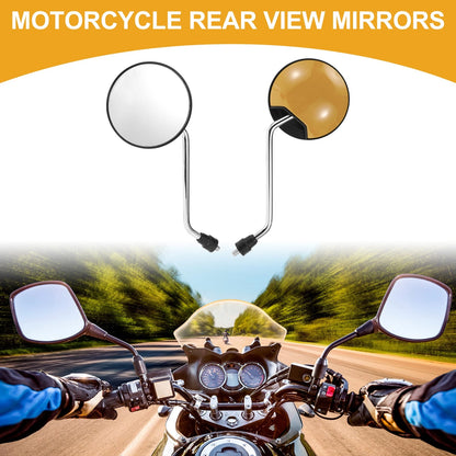 Rear View Mirrors for M8 Motorcycle Silver Tone Gold Tone Iron