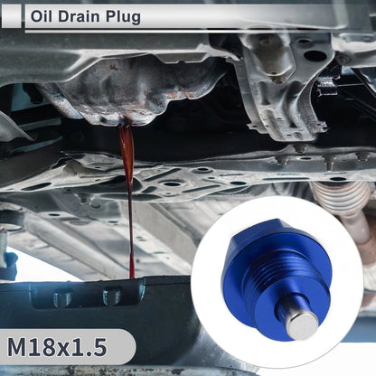 1 Set M18x1.5 Engine Oil Drain Plug with Gasket for Car Motorcycle Boat Blue