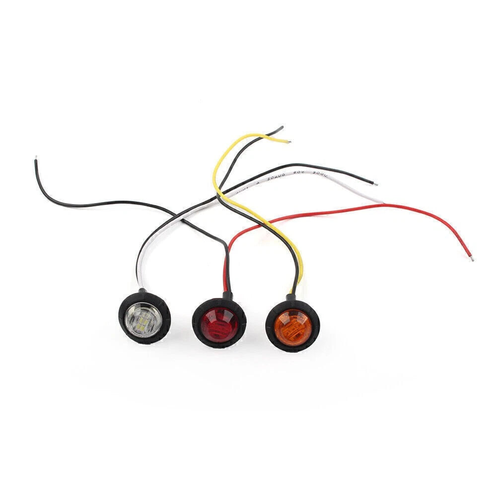 24V 3/4" LED Side Clearance Marker Lamp for Car Truck SUV Bus Trailer Van