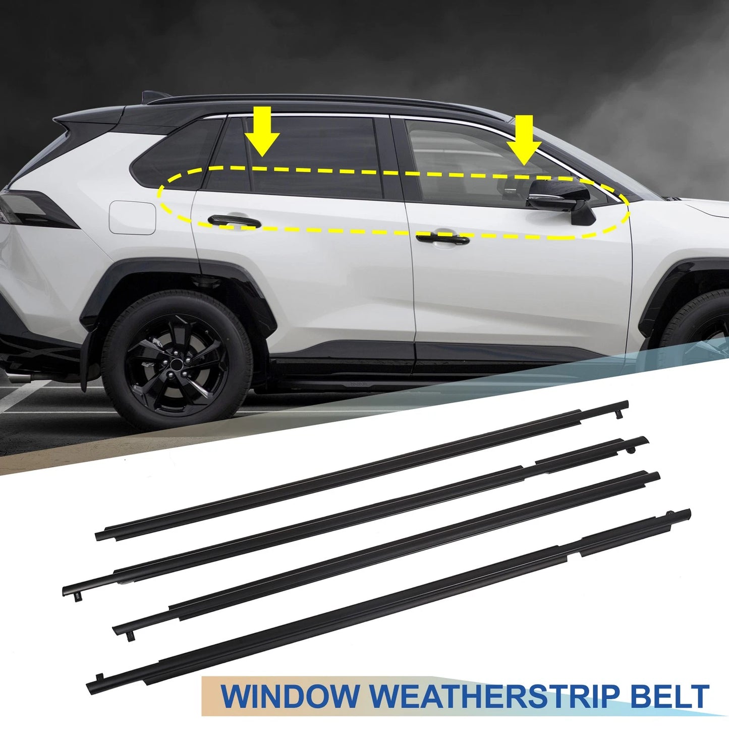 Window Seal Weatherstrips 4 x for Toyota RAV4 (2009–2012)