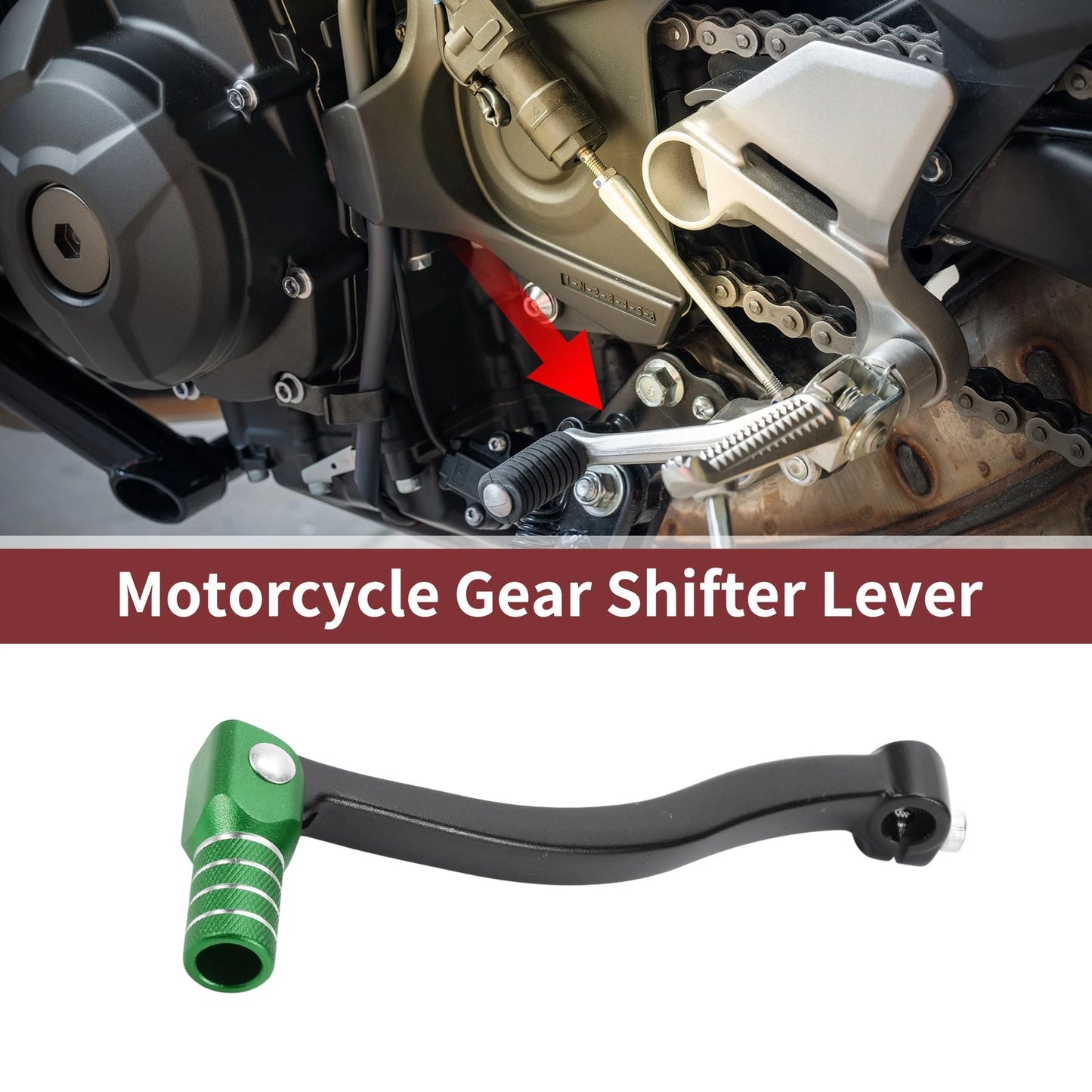 Shifter Lever Foldable Black/Green for Kayo T6