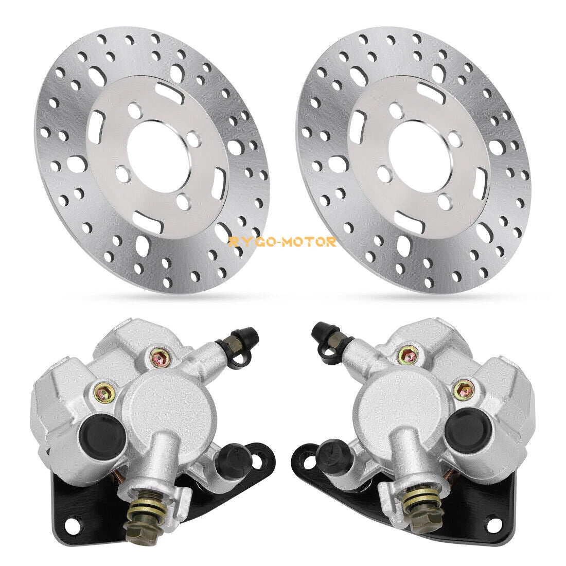 Front Brake Calipers & Brake Rotors for Yamaha Big Bear 350 400 YFM350 YFM400