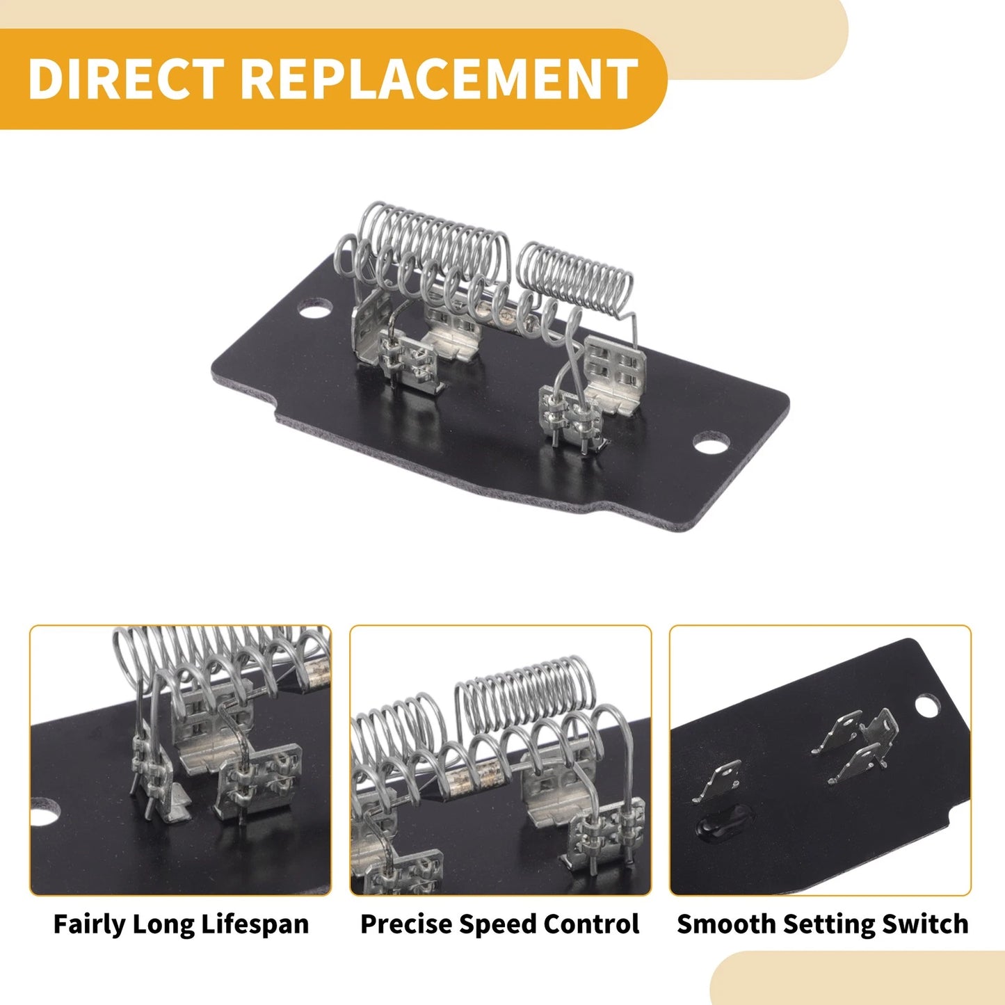 Blower Motor Resistor for HVAC (E3TZ19A706B) - Plastic Metal