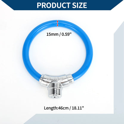 Portable 46cm Anti-Theft Cable Bike Lock for Bicycle - Blue
