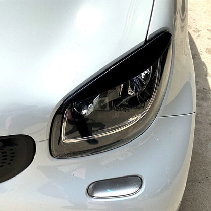 Headlight Eyelid Trim Glossy Black for Mercedes Benz Smart (2014-2021)