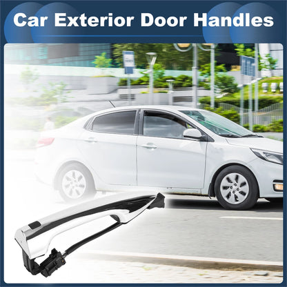 Front Left Exterior Door Handle for Kia K2 (2011-2016) - Silver Tone, 1 Pcs