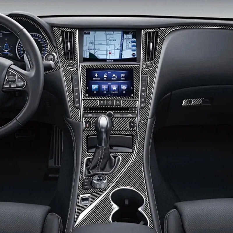 Real Carbon Fiber Interior Decoration Stickers 11 x PCS for Infiniti Q50 (2014-2019)