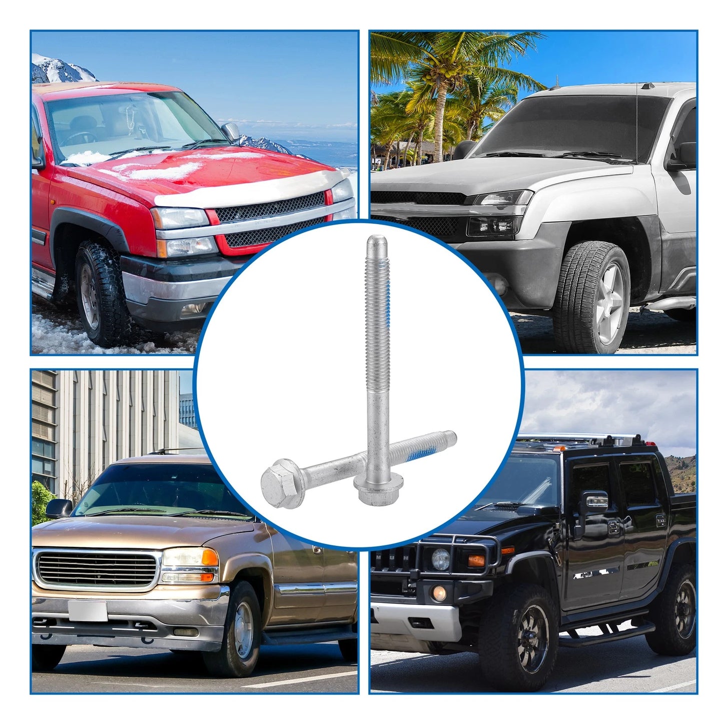 M12x1.75 Car Mount Cushion Bolts for Chevrolet Silverado 1500